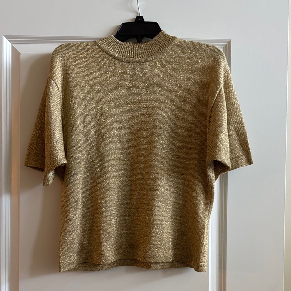 Suzelle Metallic Gold Sweater